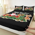 thumbnail image 3 of Feelyou Cartoon Santa Claus Bed Sheets, Christmas Reindeer King Sheets, Happy New Year Sheet Set, Breathable Home Decor,4 Pieces, 3 of 7