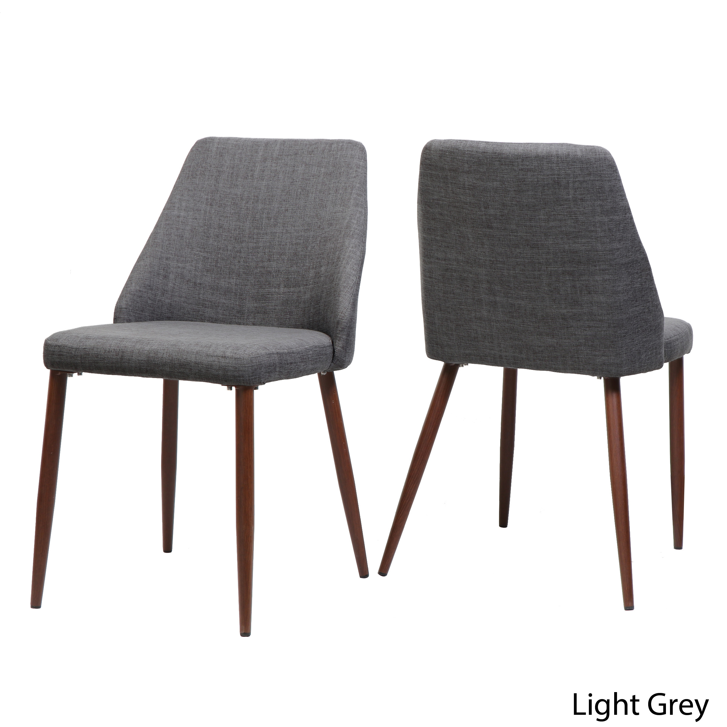 Noble House Calliope Indoor Fabric Dining Chairs, Set of 2, Light Gray