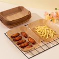 thumbnail image 4 of Air Fryer Disposable Paper Liner, 150PCS Rectangular 8.6''x5.6'' Non-Stick Parchment Paper- Oil-Proof, Natural Non-Stick Parchment Paper Liner,Food Grade for Baking, 4 of 5