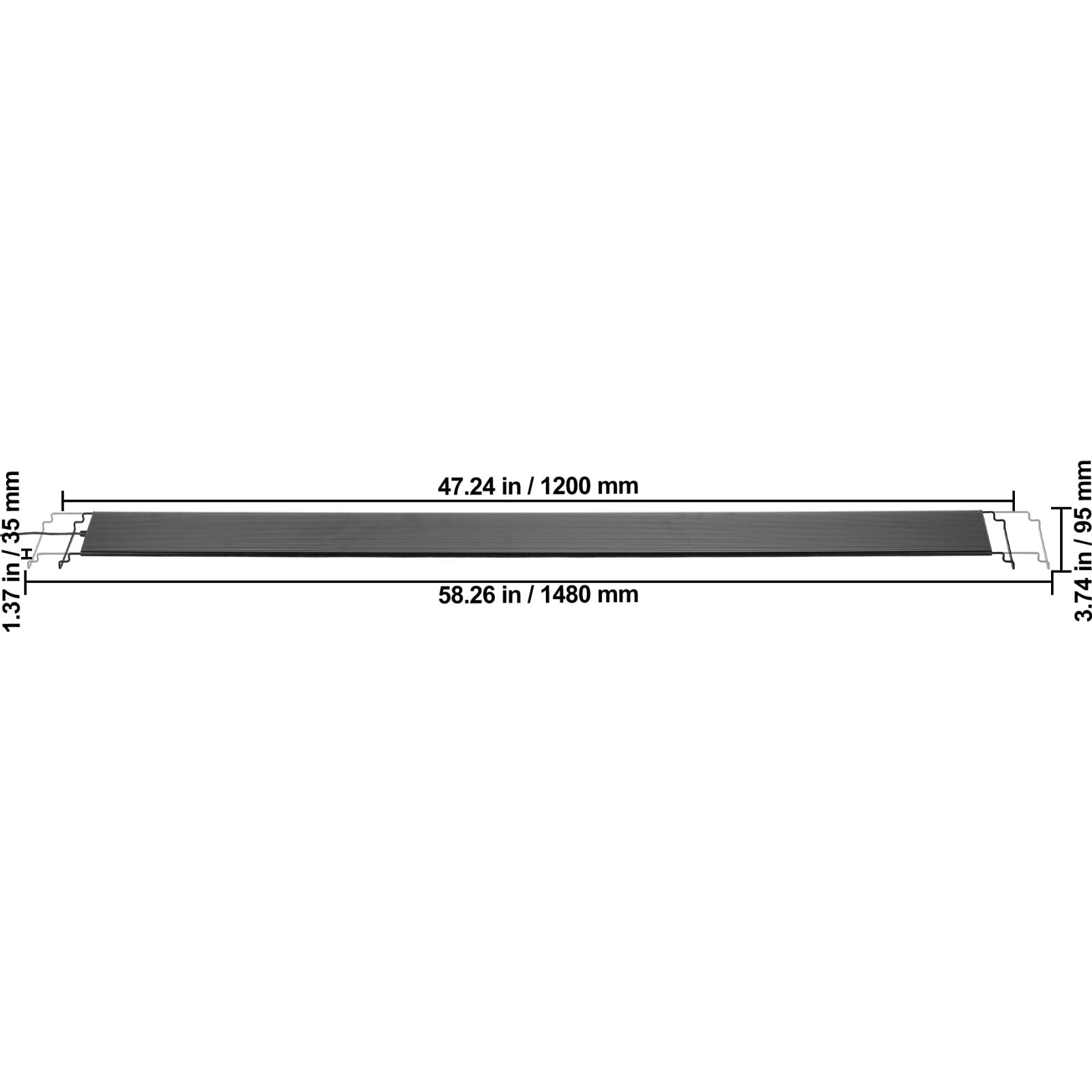 KFFKFF Aquarium Lighting, 42W with LCD Display, Offers Full Spectrum Light, 24/7 Nature Cycle, Brightness Control & Timer, Durable Aluminum Housing with Arms for 48"-54" Freshwater Aquariums