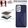thumbnail image 5 of Envelope Design for Samsung A33 5G Case RFID Blocking Wallet Card Holder Leather PU Flip Cover Folio Lanyard Crossbody Strap Women Girl Magnetic Clasp Kickstand for Samsung Galaxy A33 5G, Blue, 5 of 10