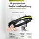 thumbnail image 2 of Linterna frontal LED recargable, potente linterna frontal, impermeable, USB, 1200 mAh, COB XPE, 5 modos, para correr, acampar, ciclismo, casco, pesca, reparación., 2 of 5