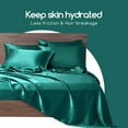 thumbnail image 3 of MR&HM Satin Bed Sheets, Queen Size Sheets Set, 6 Pcs Silky Bedding Set, Teal, 3 of 6