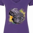 thumbnail image 4 of Inktastic Colorful Lurking Gator Women's V-Neck T-Shirt, 4 of 5