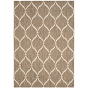 SAFAVIEH Courtyard Linnet Geometric Indoor/Outdoor Area Rug, Brown/Beige, 5'3" x 7'7"