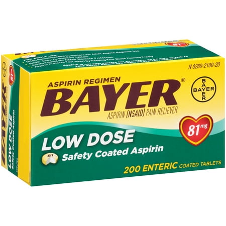 Aspirin Regimen Bayer, 81mg Enteric Coated Tablets, 200ct