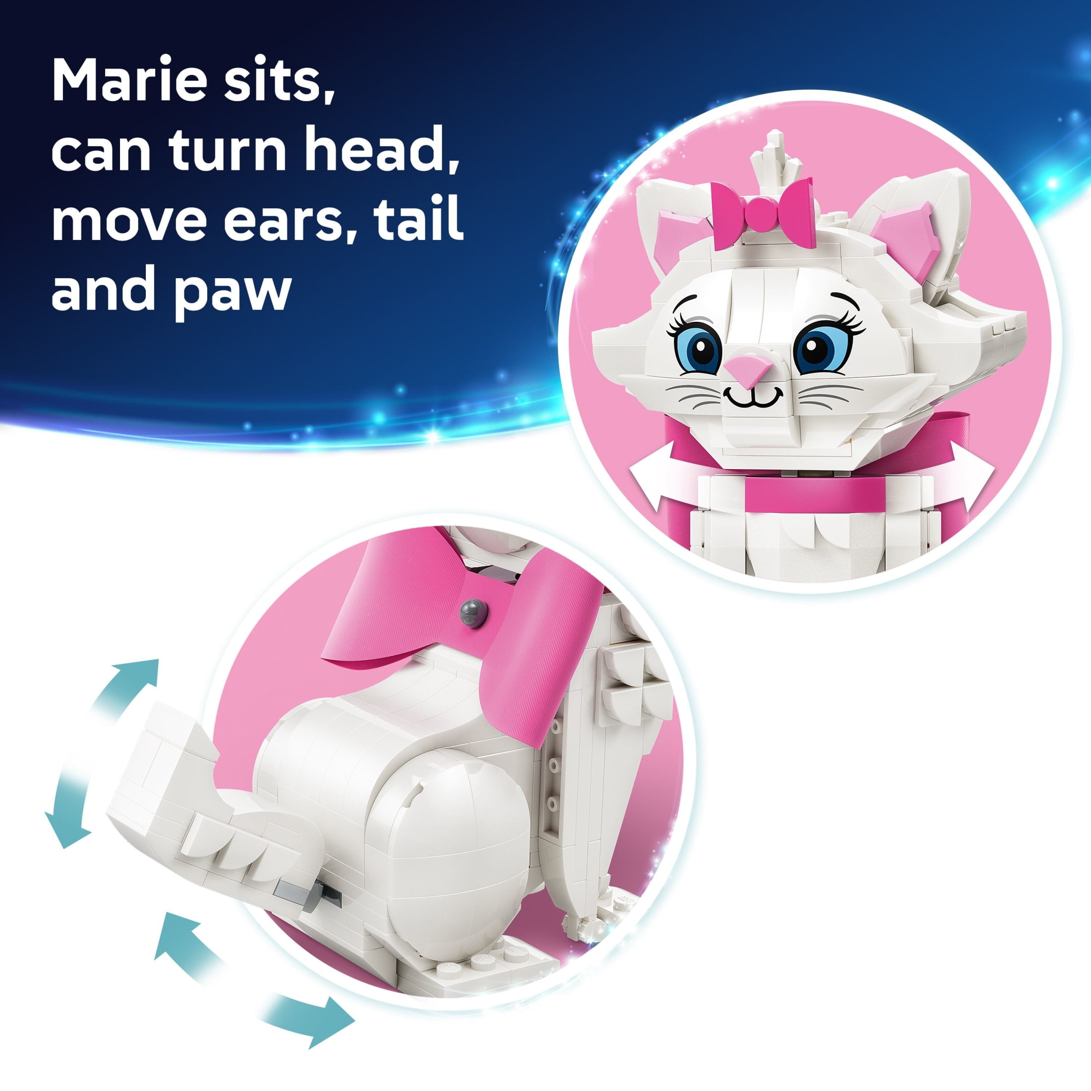 LEGO Disney The Aristocats Adorable Marie Toy Building Set - Bedroom or Desk Decor for Girls & Boys, Ages 7+ - Disney Gifts for Kids & Fans - 43286