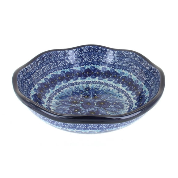 Blue Rose Polish Pottery Joanna Large Scallop Bowl