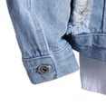 thumbnail image 6 of Mens Denim Jacket, Washed Ripped Distressed Stretch Slim Fit Casual Trucker Biker Jeans Jacket for Men, 6 of 8