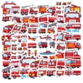thumbnail image 3 of 35pcs Cartoon Fire Truck Stickers Kids Stickers Vehicle Stickers for Laptop Phone Suitcase, 3 of 9