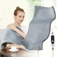 thumbnail image 2 of HA-EMORE Heated Blanket Electric Throw - Fast Heating & Auto Off Machine Washable Striped Flannel Electric Heated Blanket 17"*33"gray, 2 of 7