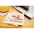 thumbnail image 3 of San Francisco, California, Golden Gate Bridge, Contour (Absorbent Ceramic Coasters Set of 4 Matching Images, Cork Back, Kitchen Table Decor), 3 of 3