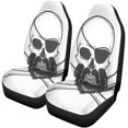 thumbnail image 2 of KXMDXA Set of 2 Car Seat Covers Pirate Skull Beard Eye Patch and Crossed Bones Edward Universal Auto Front Seats Protector Fits for Car,SUV Sedan,Truck, 2 of 5