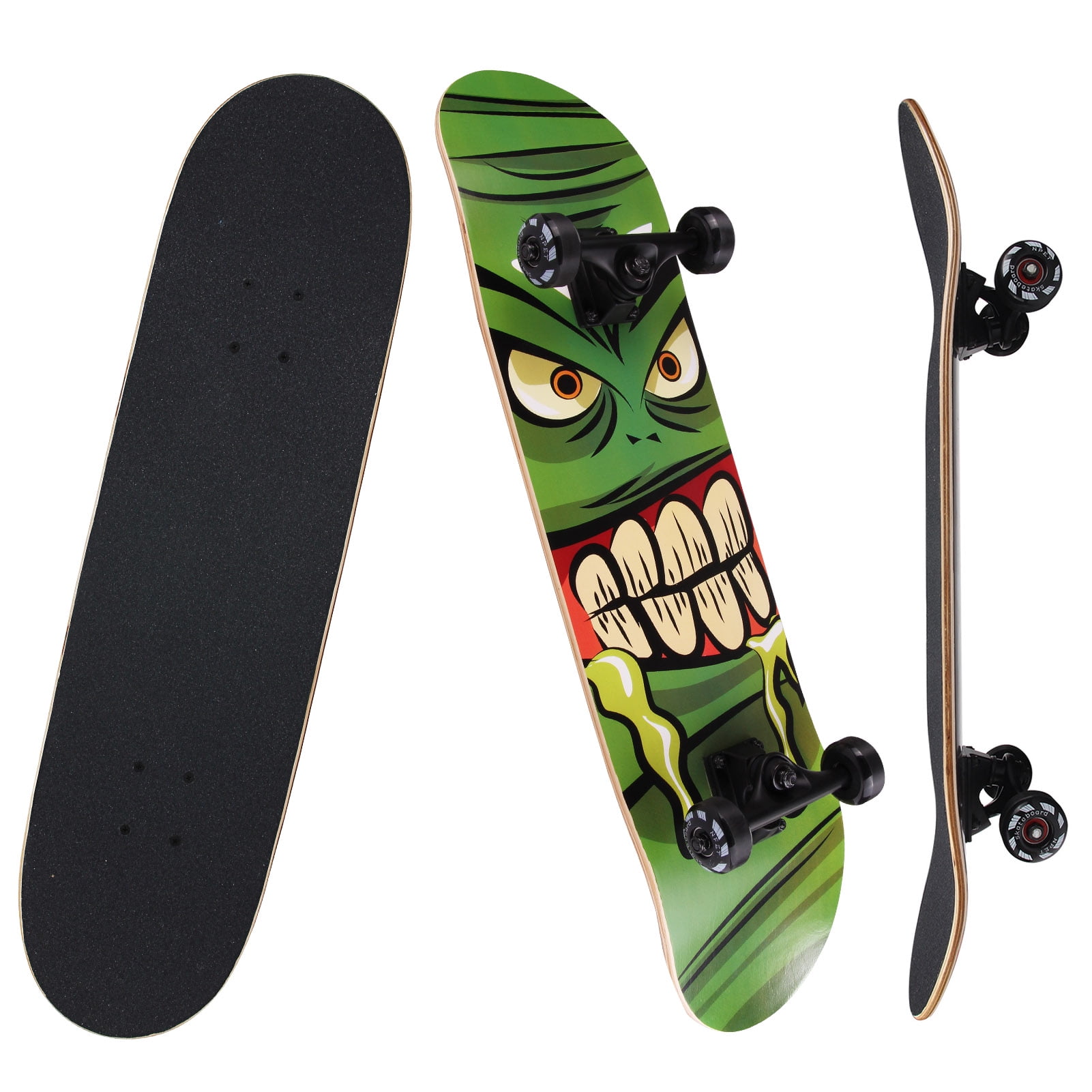NPET Pro Skateboard Complete 31 Inch, 7 Layer Canadian Maple