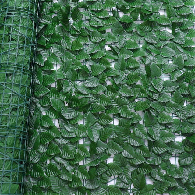 Valla de pared de plástico con plantas de simulación, pared exterior, decoración de hojas verdes, barandilla para balcón, refugio y embellecimiento de pared de plantas