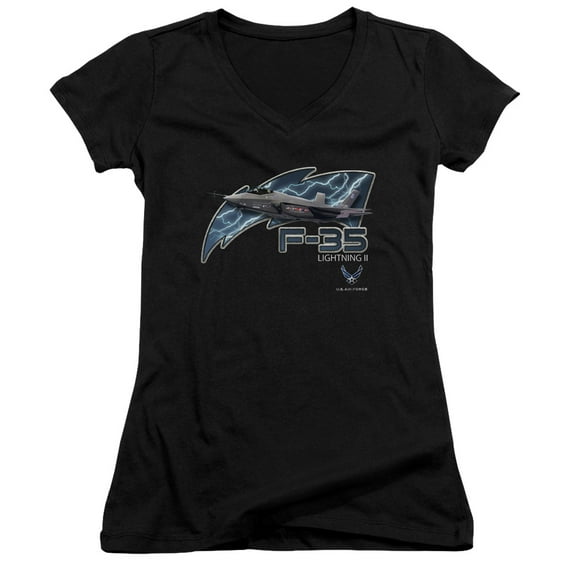 Air Force F35 Junior Women's T-Shirt V-Neck Black