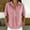 Hot Pink, variant on Women's Striped V-Neck Short Sleeve T-Shirt Loose Fit Casual Summer Top