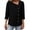 Womens Summer Tops Black, variant on Womens Cotton Linen Summer Tops, 3/4 Sleeve Shirts for Women Fall Fashion Loose Fit Solid Color V Neck Dressy Blouses with Buttons Mothers&nbsp;Day&nbsp;Gifts