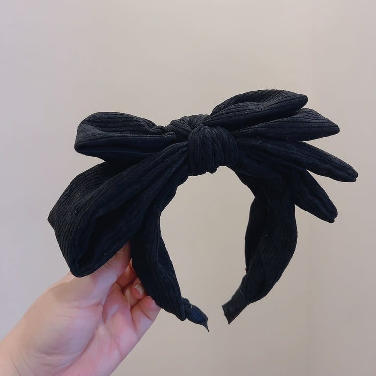 Bow Headbands for Women Double Layer Bow Knotted Headband Top Knot