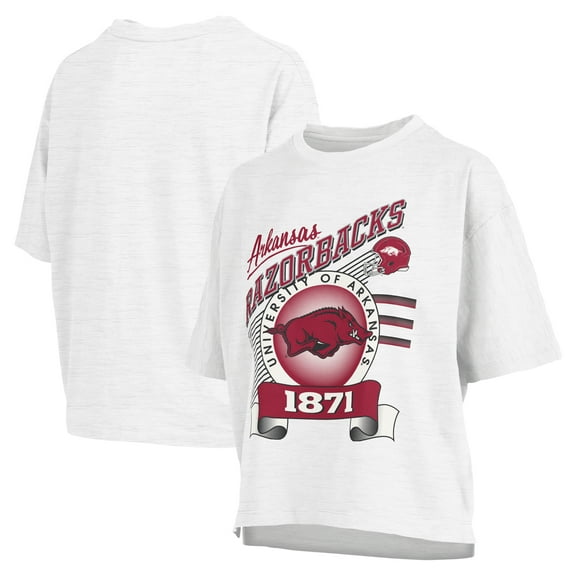 Women's Pressbox White Arkansas Razorbacks Rock & Roll Slub-T-Shirt