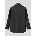 thumbnail image 3 of Men's Fashion Long Sleeve Striped Shirts Button Down Casual Henley Tops Shirts, 3 of 3