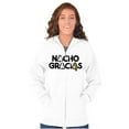 thumbnail image 3 of Nacho Gracias Foodie Food Lover Gym Unisex Fleece Graphic Zip Up Hoodie Brisco Brands 4X, 3 of 5