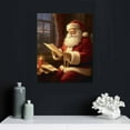 thumbnail image 4 of JRXY Santa Claus Wall Art - Vintage Poster Christmas Canvas Print Picture - Santa Claus Reading A Letter Poster - Winter Canvas Pictures for Wall Decor - for Living Room Decorations  12x16 in, 4 of 4