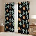 thumbnail image 2 of Erosebridal Cute Highland Cow Curtains Pack of 2 (42x84 Each) for Kids, Rustic Lodge Cabin Curtains Blackout, 2 of 6