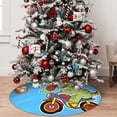thumbnail image 5 of Yiaed Dinosaur Riding a Motorcycle Print Christmas Tree Skirt , Tree SkirtsTree Mat for Christmas Winter Holiday Indoor Decorations-30", 5 of 7