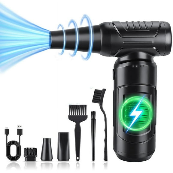 Compressed Air Duster, 180000RPM High-Speed 3 Gear Electric Air Duster, Cordless Air Blower Portable Jet Dry Blower