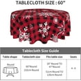 thumbnail image 6 of Christmas Snowflake Buffalo Plaid Round Tablecloth 60 inch Winter Xmas Table Cloths Cover Mat Washable Table Covers Red Tablecloth Home Parties Holiday Dinner Party Dining Room Table Decor, 6 of 6