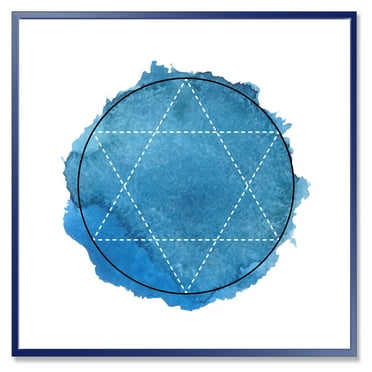Designart 'Sacred Geometry and Symbol of Alchemy III' Bohemian & Eclectic Framed Canvas Wall Art Print