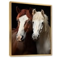 thumbnail image 2 of Designart "Dynamic Equine Duo White and Brown Horse VI" Animals Floater Framed Canvas Print, 2 of 7