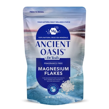 Ancient Oasis by Dr Teals Fragrance Free Magnesium Flakes, 2 lbs.