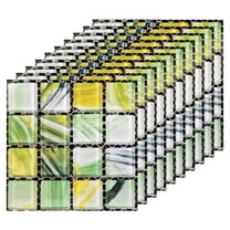 25 Sheets Peel and Stick Tiles, 3.94"x3.94"x0.02" for Kitchen Wall Stairs, Green
