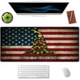 thumbnail image 3 of Desk Mat,Large Mouse Pad 35.4" x 15.7" XXL Extended Gaming Mouse Pad Mat with Non-Slip Base Stitched Edge Mousepad for Computer,Office,Keyboard and Laptop - Don''t Tread On Me American US Flag, 3 of 6