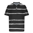 thumbnail image 5 of Jjayotai George Polo Shirts for Men Big and Tall, Men's Casual Fashion Color Block Button Down Short Sleeve Lapel Hook Buckle T-shirt, Classic Tees for Men, 5 of 5