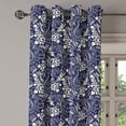 thumbnail image 2 of Ambesonne Persian Grommet Curtain, Curved Eastern Leaves, 50" x 72", Navy Blue Cream, 2 of 6