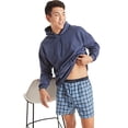 thumbnail image 4 of Hanes Men`s Yarn Dyed Plaid Boxers, S, Assorted Blue Plaid, 4 of 6