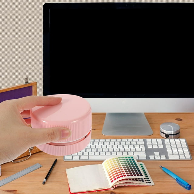 FONWILYO Cute Mini Desk Vacuum Cleaner for Cleaning Use Compact ABS Pink Easy to Operate 0.5L Storage Capacity