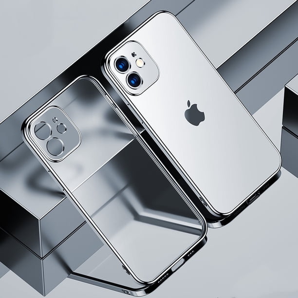 Caja de chapado clásica de marco cuadrado de lujo para IPhone 11 12 Pro MAX SE 2020 IPhone X XR XS MAX 6 7 8 Plus funda protectora suave transparente cubierta trasera 12mini carcasa