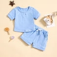 thumbnail image 2 of Odeerbi 0-2 Años Niños Niñas Conjuntos de Verano Camiseta de Manga Corta de Algodón Pantalones Cortos Conjunto de Dos Piezas, 2 of 9