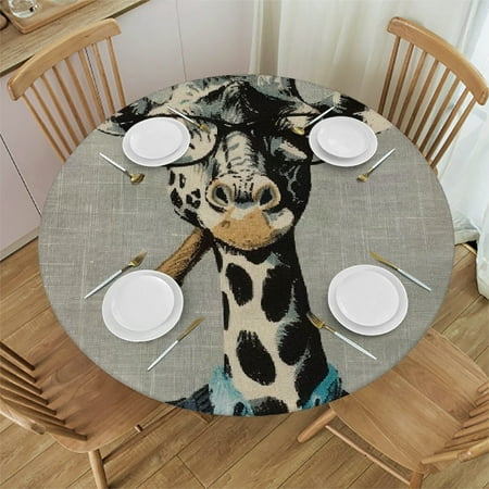 

Patifu Giraffe Theme Round Tablecloth Stain-Resistant Washable for Indoor Outdoor Restaurants Weddings Parties Home Kitchen Decoration Waterproof 31 -35