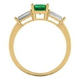 thumbnail image 4 of Three-Stone Engagement Ring for Women - 1.5ct Simulated Emerald in 14K Yellow Gold Promise Ring, 4 of 6