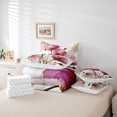 thumbnail image 5 of Homewish Pink Flower Floral Bedding Comforter Set 7pcs for Women, Fashion Marble Artwork King Bedding Sets, Splash Watercolor Reversible Bed Sheets, Ultra Soft Bedroom Decor, 5 of 7
