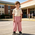 thumbnail image 2 of SJLDQY Boys Linen Pants Lightweight Summer Pants Relaxed Fit Elastic Waist Trousers, 2 of 7