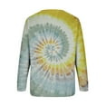 thumbnail image 5 of RYRJJ Womens Tie Dye Crewneck Pullover Shirt Lightweight Sweatshirt Casual Loose Trendy Fall Gradient Color Long Sleeve Tops(Yellow,M), 5 of 5