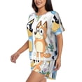 thumbnail image 2 of Lsque Bluey Women's Short-Sleeved Pajama Set - 2 Piece Soft and Lightweight Sleepwear Set-Small, 2 of 9