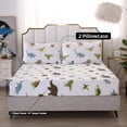 thumbnail image 2 of Juego de cama MAG Queen Size con diseño de dinosaurio blanco, 3 unidades, para niños, 2 of 9