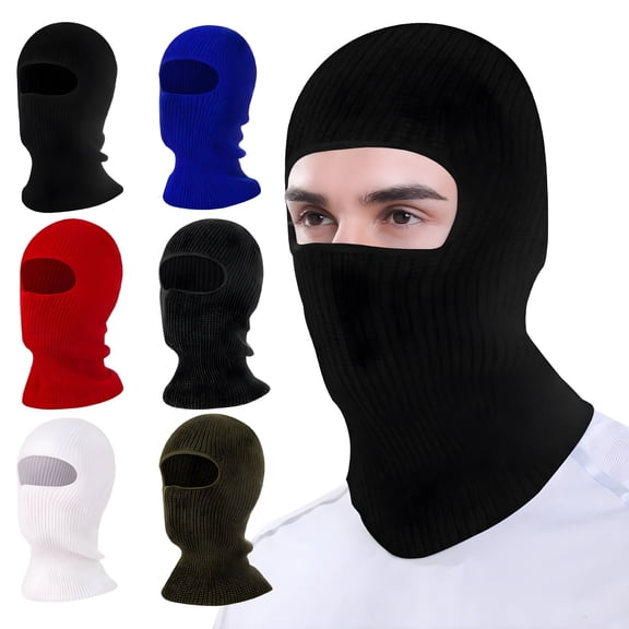 TELOLY 2026 New 1 Hole Ski Mask Knitted Face Cover Winter Balaclava Full Face Mask for Men Women Winter Outdoor Sports Ski Mask for Women